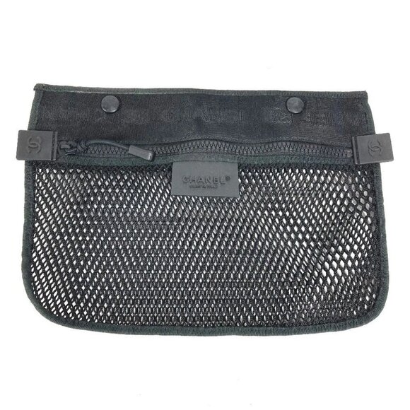 CHANEL Sports CC CC Mark logo mesh Tote Bag with Pouch, Vertical Shoulder Bag - Picture 10 of 16